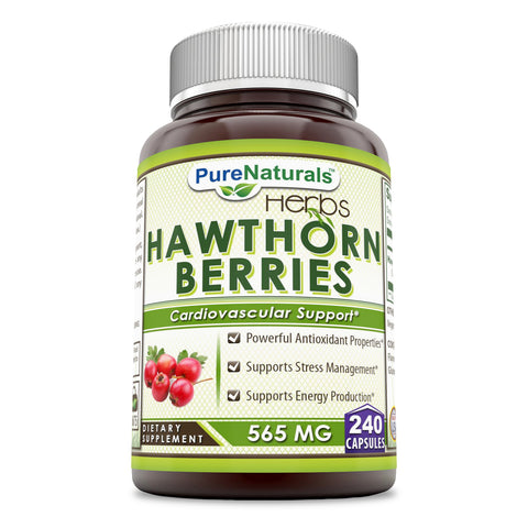 Pure Naturals Hawthorn Berries 565 Mg 240 Capsules