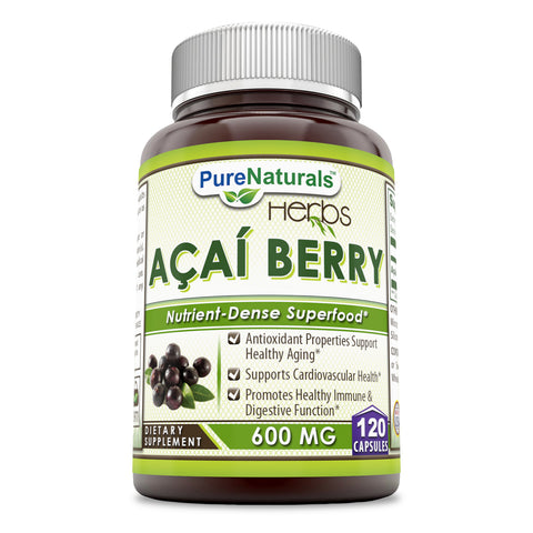 Pure Naturals Acai Berry 600 Mg 120 Capsules