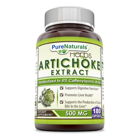 Pure Naturals Artichoke Extract 500 Mg 180 Capsules