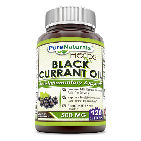 Pure Naturals Black Currant Oil 500 Mg 120 Softgels