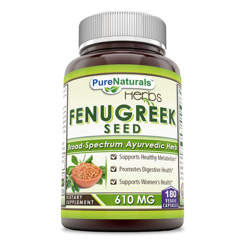 Pure Naturals Fenugreek Seed 610 Mg 180 Veggie Capsules
