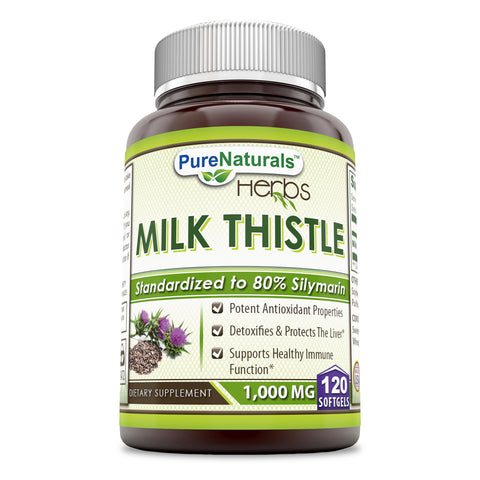 Pure Naturals Milk Thistle 1000 Mg 120 Softgels