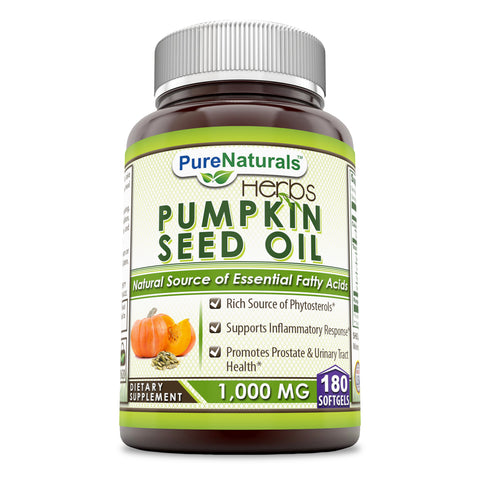 Pure Naturals Pumpkin Seed Oil 1000 Mg 180 Softgels