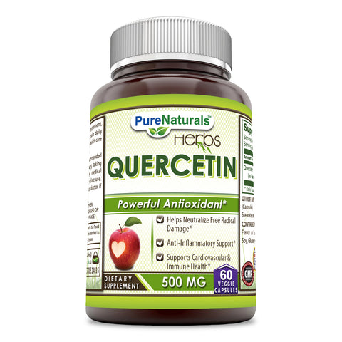 Pure Naturals Herbs Quercetin 500 Mg 60 Veggie Capsules