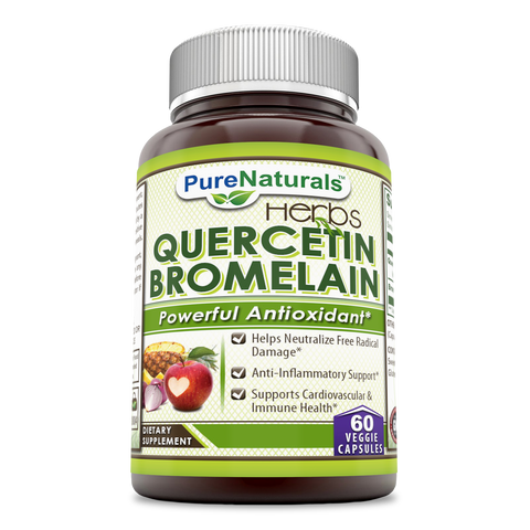 Pure Naturals Quercetin with Bromelain 800 Mg + 165 Mg 60 Veggie Capsules