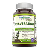 Pure Naturals Resveratrol 500 Mg 60 Veggie Capsules