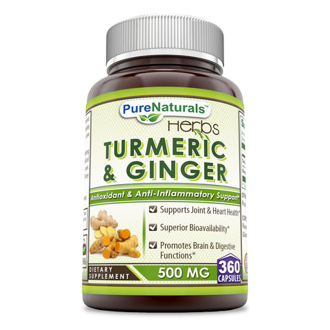 Pure Naturals Turmeric Plus Ginger 500 Mg 360 Capsules
