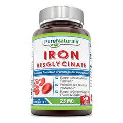 Pure Naturals Iron Bisglycinate 25 Mg 90 Veggie Capsules