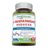 Pure Naturals Reduced L Glutathione 500 MG 60 Veggie Capsules