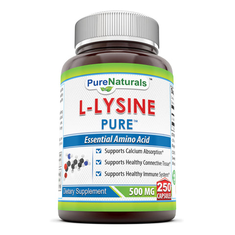 Pure Naturals L Lysine  500 Mg 250 Capsules