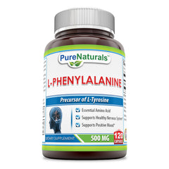 Pure Naturals L Phenylalanine Dietary Supplement 500 Mg 120 Capsules