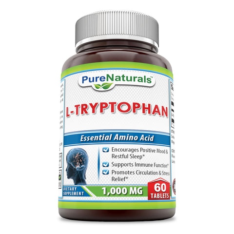 Pure Naturals L Tryptophan 1000 Mg 60 Tablets