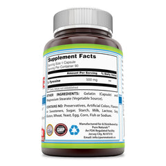 Pure Naturals L-Tyrosine Dietary Supplement 500 Mg 90 Capsules