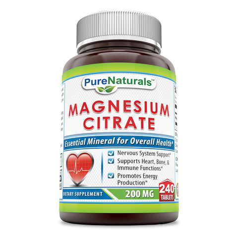 Pure Naturals Magnesium Citrate 200 Mg 240 Tablets