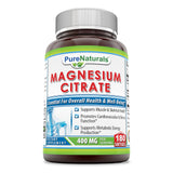 Pure Naturals Magnesium Citrate 400 Mg 180 Softgels