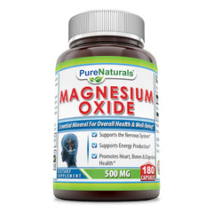 Pure Naturals Magnesium Oxide Supplement 500 Mg 180 Capsules