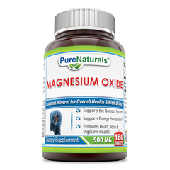 Pure Naturals Plain Magnesium Oxide 500 MG 180 Tablets