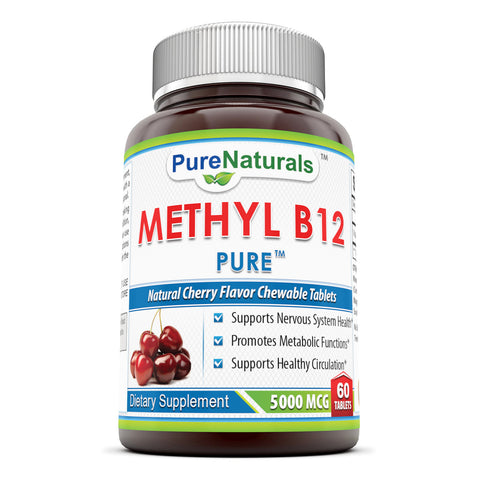 Pure Naturals Methyl B12 Dietary Supplement Chewing 5000 Mcg 60 Tablets