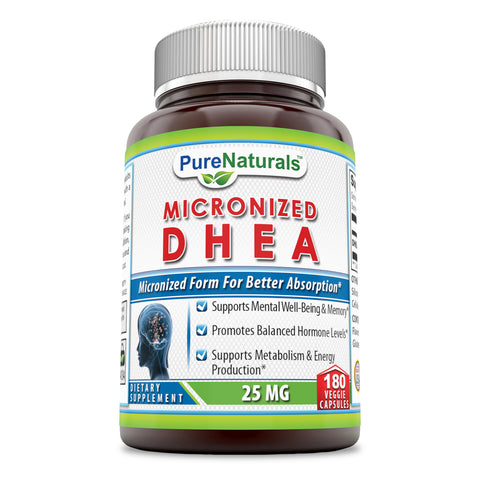 Pure Naturals DHEA Micronized 25 mg 180 Capsules