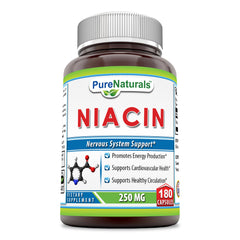 Pure Naturals Niacin 250 mg 180 Capsules