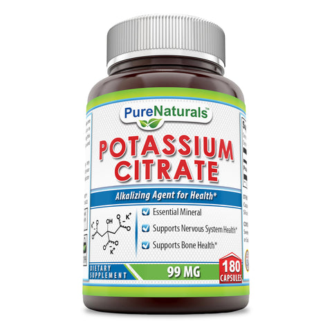 Pure Naturals Potassium Citrate 99 Milligrams 180 Capsules