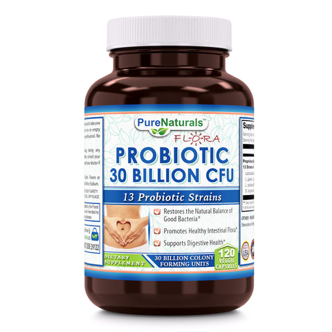 Pure Naturals Probiotic 30 Billion  CFU  13 Probiotics Strains 120 Veggie Capsules
