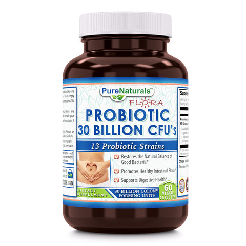 Pure Naturals Probiotic 30 Billion CFU's 13 Probiotic Strains 60 Veggie Capsules