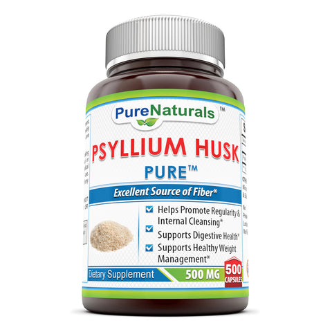 Pure Naturals Psyllium Husk 500 Mg 500 Capsules