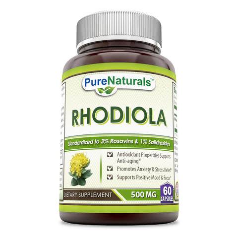 Pure Naturals Rhodiola 500 Mg 60 Capsules