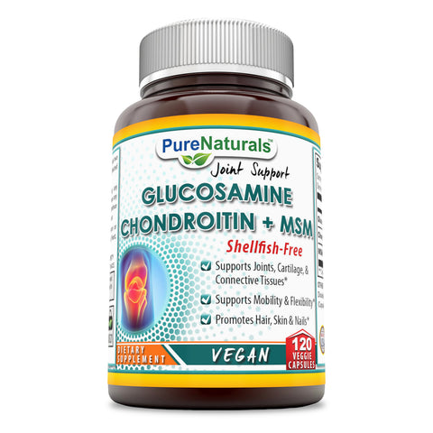 Pure Naturals Glucosamine Chondroitin & MSM 120 Veggie Capsules