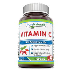 Pure Naturals Vitamin C with Rose Hips 1000 Mg 120 Tablets