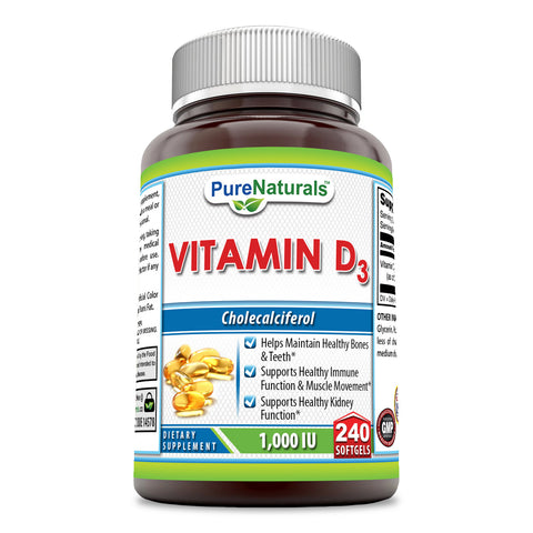 Pure Naturals Vitamin D3 1000 IU 240 Softgels