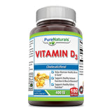 Pure Naturals Vitamin D3  400  IU 180  Softgels