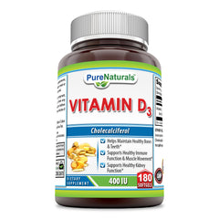 Pure Naturals Vitamin D3  400  IU 180  Softgels