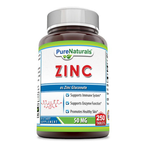 Pure Naturals Zinc Gluconate 50 Mg 250 Tablets