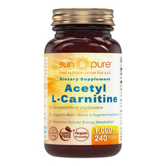 Sun Pure Premium Quality Acetyl L Carnitine 1000 Mg 240 Tablets