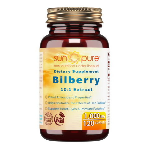 Sun Pure Premium Bilberry Extract 1000 Mg 120 Softgels