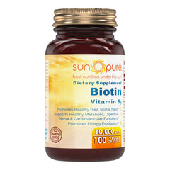 Sun Pure Biotin 10000 Mcg 100 Veggie Capsules