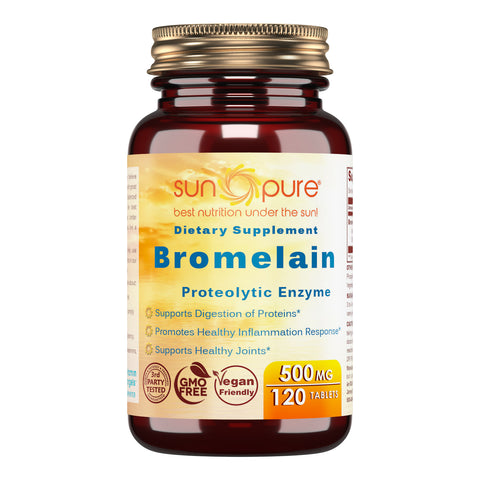 Sun Pure Bromelain Proteolytic Enzyme 500 Mg 120 Tablets