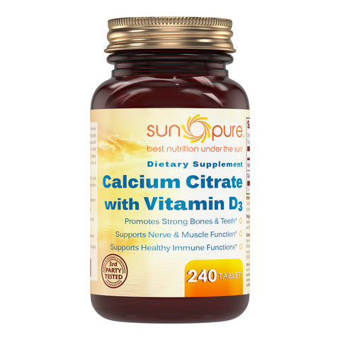 Sun Pure Calcium Citrate Vitamin D3 240 Tablets
