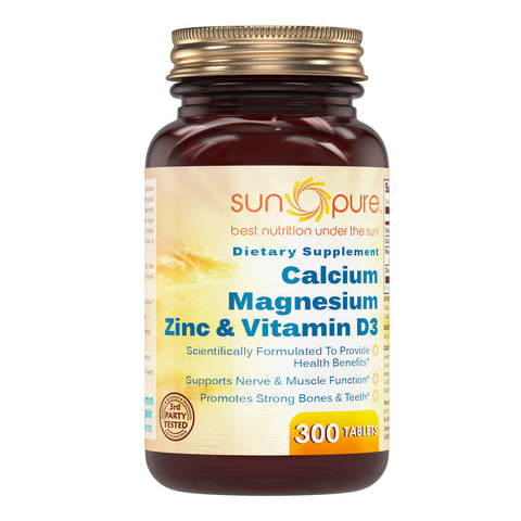 Sun Pure Calcium Magnesium Zinc & Vitamin D3 300 Tablets