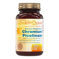 Sun Pure Chromium Picolinate 500 Mcg 120 Veggie Capsules