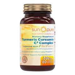 Sun Pure Turmeric Curcumin C3 Complex BioPerine 500 Mg 60 Veggie Capsules