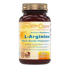 Sun Pure L-Arginine 500 Mg 250 Capsules