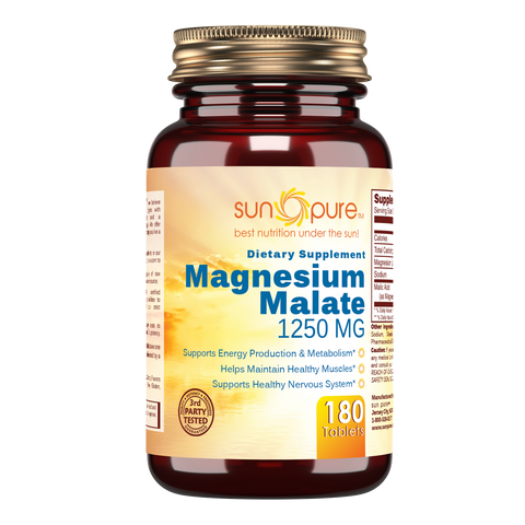 Sun Pure Magnesium Malate 1250 Mg 180 Tablets
