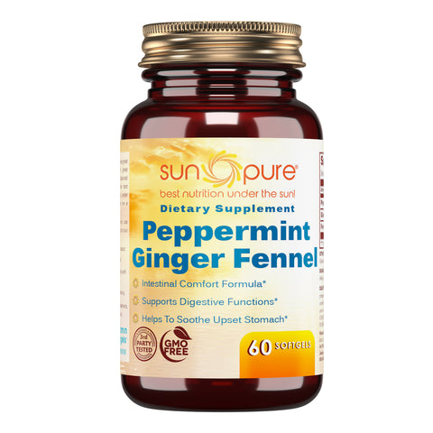 Sun Pure Premium Quality Peppermint Ginger Fennel 60 Softgels