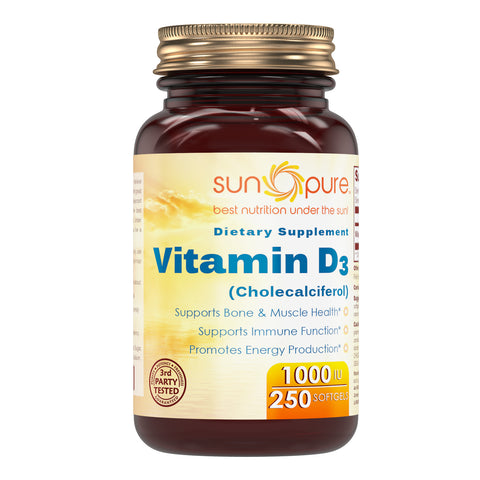 Sun Pure Vitamin D3 1000 IU 250 Softgels