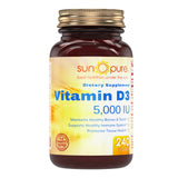 Sun Pure Vitamin D3- 5,000 IU 240 Vegetarian Capsules.