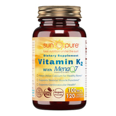 Sun Pure Vitamin K2 with MenaQ7 100 Mcg 120 Veggie Capsules