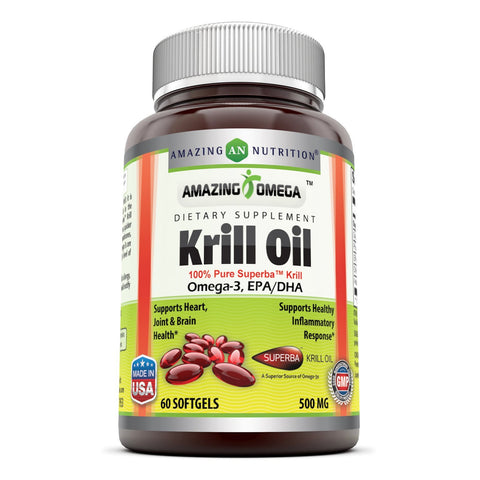 Amazing Omega Superba Krill Oil 500mg 60 Softgels